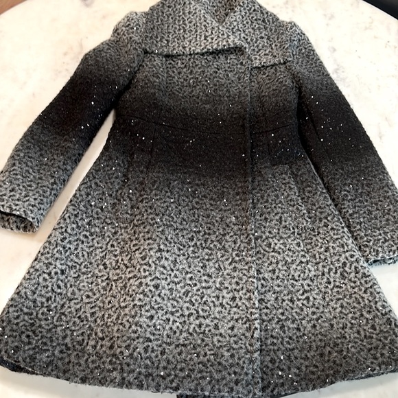 Alice & Olivia ombre wool ALine coat with sequin detail - Picture 6 of 13
